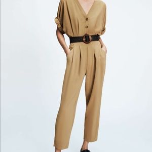 Zara Short-sleeved Jumpsuit with Belt